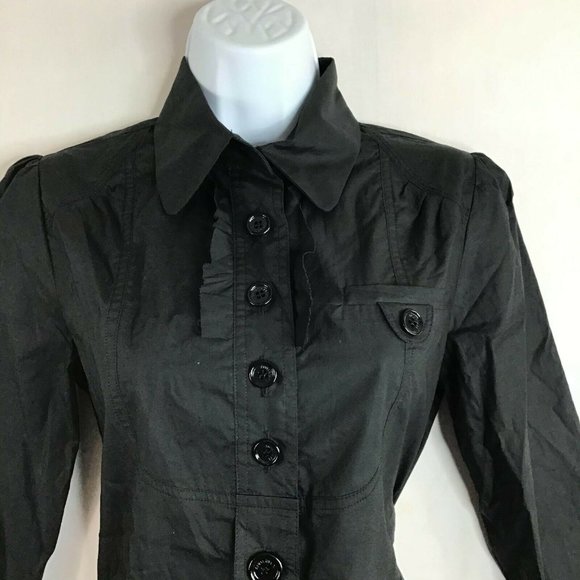 ANNARITA N Women's Black Classic Long Sleeve Button Up Casual Shirt Size 6 - Picture 4 of 11